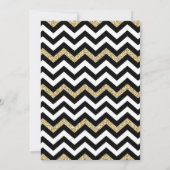Elegant Chevron Wedding nodigt Black Gold White ui Kaart (Achterkant)