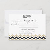 Elegant Chevron Wedding RSVP Kaarten (Voorkant)