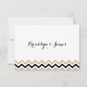 Elegant Chevron Wedding RSVP Kaarten (Achterkant)