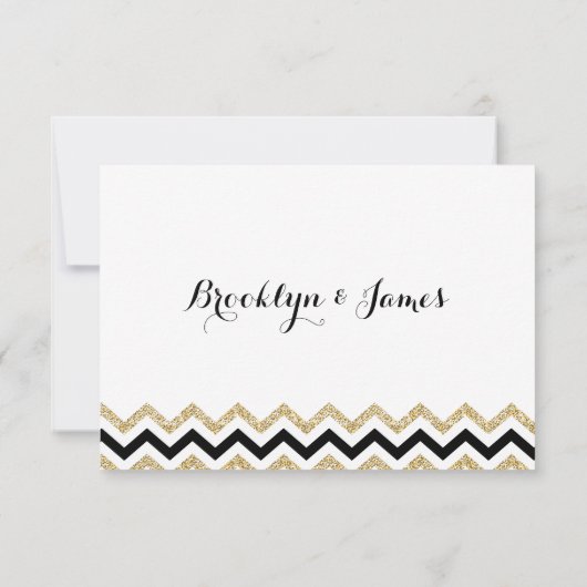 Elegant Chevron Wedding RSVP Kaarten (Achterkant)