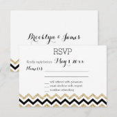 Elegant Chevron Wedding RSVP Kaarten (Voorkant / Achterkant)
