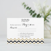 Elegant Chevron Wedding RSVP Kaarten Kaartje (Staand voorkant)