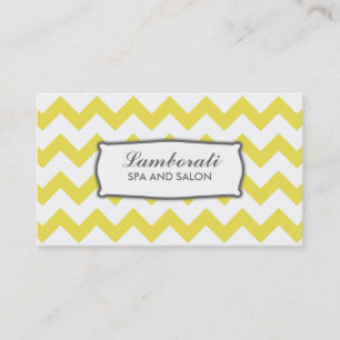 Elegant Chevron Zig Zag Pattern Modern Yellow Visitekaartje