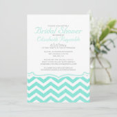 Elegant Chevron Zigzag Bridal Shower Invitations Kaart (Staand voorkant)