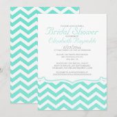 Elegant Chevron Zigzag Bridal Shower Invitations Kaart (Voorkant / Achterkant)