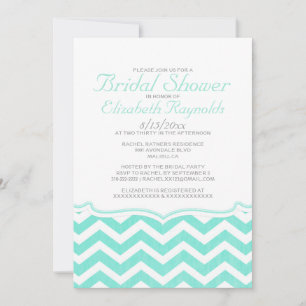 Elegant Chevron Zigzag Bridal Shower Invitations Kaart
