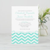 Elegant Chevron Zigzag Wedding Invitations Kaart (Staand voorkant)