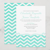 Elegant Chevron Zigzag Wedding Invitations Kaart (Voorkant / Achterkant)