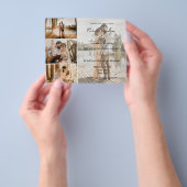 elegant chic 4 foto ' s collage bruiloft uitnodigi flyer (Hand)