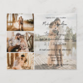 elegant chic 4 foto ' s collage bruiloft uitnodigi flyer (Voorkant)