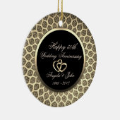 Elegant Chic 50th Wedding Jubileum Keramisch Ornament (Rechts)