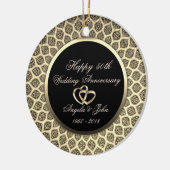 Elegant Chic 50th Wedding Jubileum Keramisch Ornament (Links)