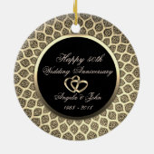 Elegant Chic 50th Wedding Jubileum Keramisch Ornament (Achterkant)