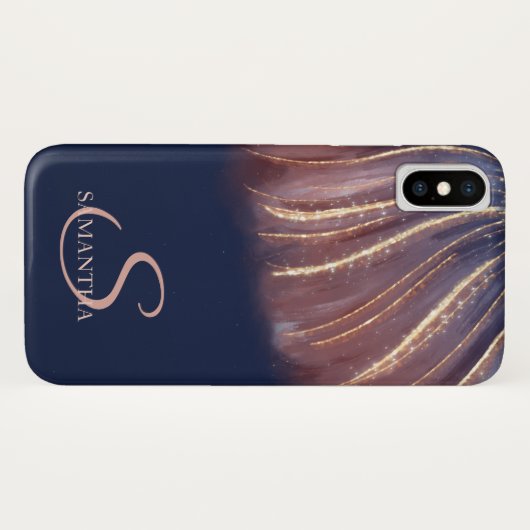 Elegant Chic Abstract Lines, Navy Blue Case-Mate iPhone Case (Achterkant (horizontaal))