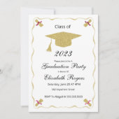 Elegant Chic Afstuderen Glitter Pet en Diploma Kaart (Voorkant)