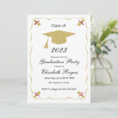Elegant Chic Afstuderen Glitter Pet en Diploma Kaart (Staand voorkant)