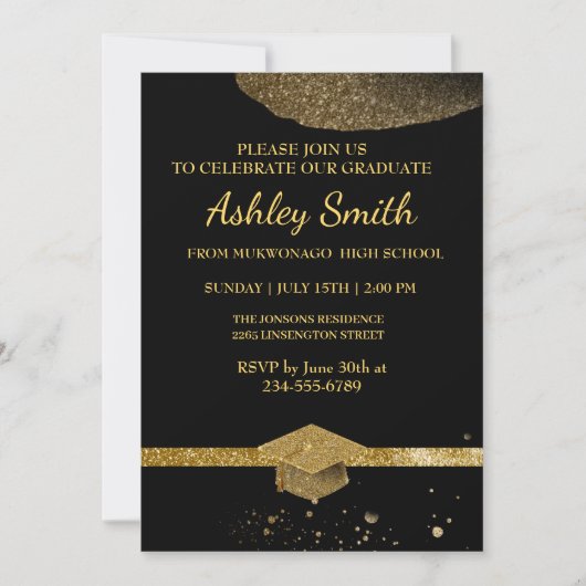 Elegant Chic Afstuderen Kaart (Voorkant)