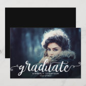 Elegant Chic Afstuderen Modern Hand Lettering Anno Aankondiging (Voorkant / Achterkant)