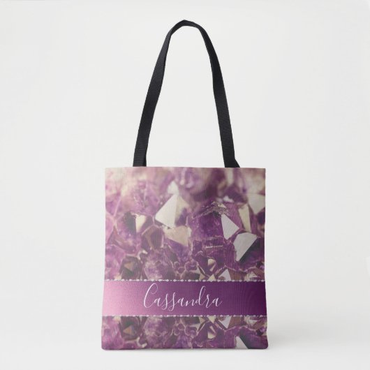 Elegant Chic Amethyst Crystals Tote Bag (Voorkant)