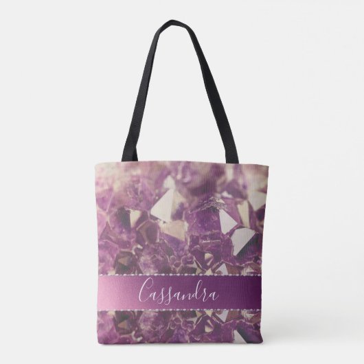 Elegant Chic Amethyst Crystals Tote Bag (Achterkant)