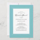 Elegant Chic Aqua Wedding Vrijgezellenfeest Kaart (Voorkant)