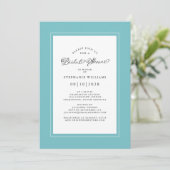 Elegant Chic Aqua Wedding Vrijgezellenfeest Kaart (Staand voorkant)