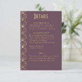 Elegant Chic Art Deco Fantby Details Enclosu Informatiekaartje (Staand voorkant)