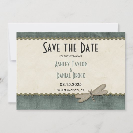 Elegant Chic  Art Deco Modern Framed Wedding Save The Date (Voorkant)