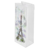 Elegant Chic Artistic Eiffel Tower Paris, Frankrij Wijn Cadeautas (Voorkant Gekanteld)