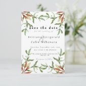 Elegant Chic Autumn Leaves Fall Wedding Save The Date (Staand voorkant)