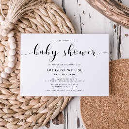 Elegant chic Baby shower Kaart