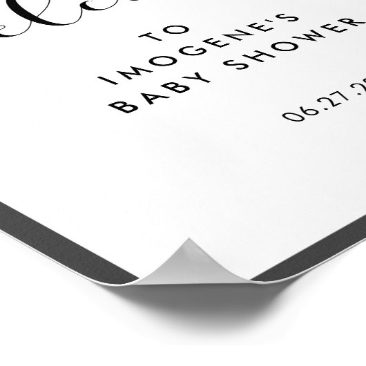 Elegant chic Baby shower Welcome Poster (Hoek)