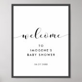 Elegant chic Baby shower Welcome Poster (Voorkant)