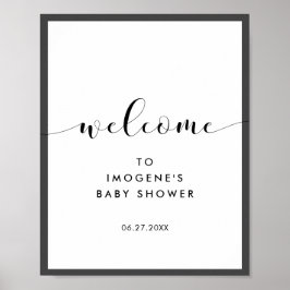 Elegant chic Baby shower Welcome Poster
