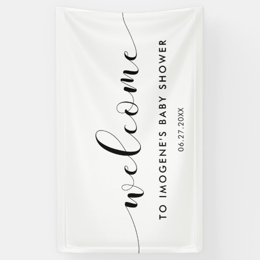 Elegant chic Baby shower Welcome Spandoek (Verticaal)