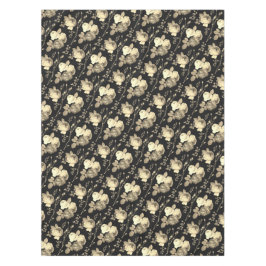 Elegant Chic Beige Rozen Floral on Black Tafelkleed