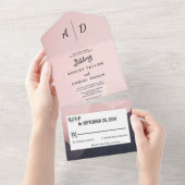 Elegant chic berg All-in-One Wedding Invite All In One Uitnodiging (Afscheurbaar)