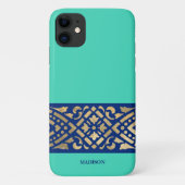Elegant Chic Biscay Mint Green Blue Gold Custom Case-Mate iPhone Case (Achterkant)