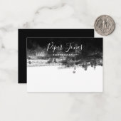 Elegant Chic Black Abstracte fotograaf Handtekenin Notitiekaartje (Voorkant / Achterkant in situ)