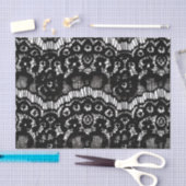 Elegant chic black and white frans floral lace tissuepapier (Craft)