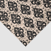Elegant  Chic Black Beige Damask Tissuepapier (Detail)