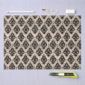 Elegant  Chic Black Beige Damask Tissuepapier (Craft)