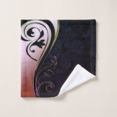 Elegant Chic Black Damask Gold Swirls Bad Handdoek (Wasdoekje)