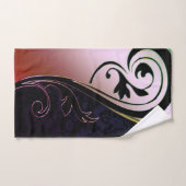 Elegant Chic Black Damask Gold Swirls Bad Handdoek (Handdoek)