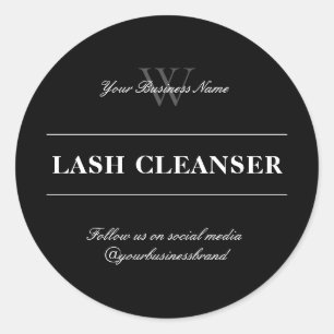 Elegant Chic Black en White Monogram Lash Beauty Ronde Sticker