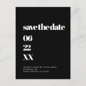 Elegant & chic Black en white Save the date Briefkaart (Voorkant)