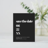 Elegant & chic Black en white Save the date Briefkaart (Staand voorkant)