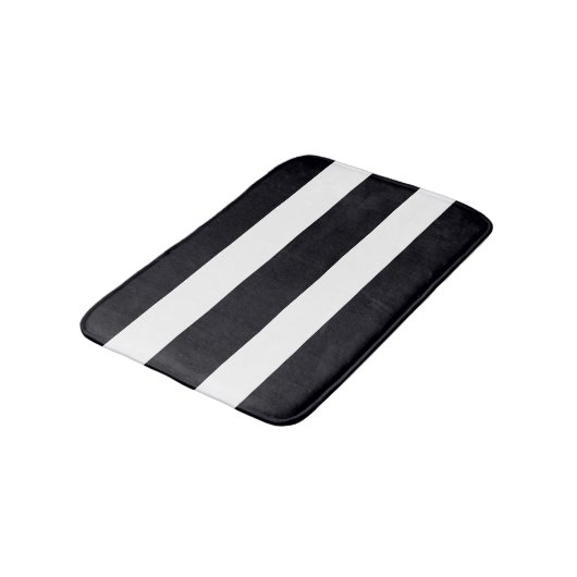 Elegant Chic Black en White Striped Bathroom Badmat (Gekanteld)