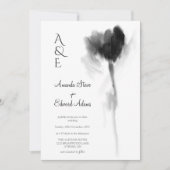 Elegant Chic Black en White Tulip Floral Wedding Kaart (Voorkant)