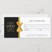 Elegant Chic Black Gold Business Gift Certificate (Voorkant)